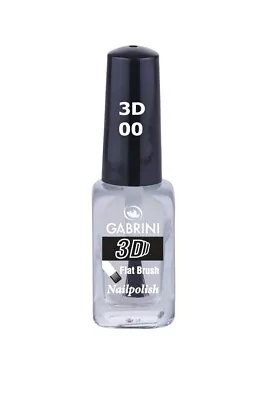 Gabrini 3D Flat Brush Nail Polish - TRANSPAENT - Nail Varnish - 13ml • £3.99