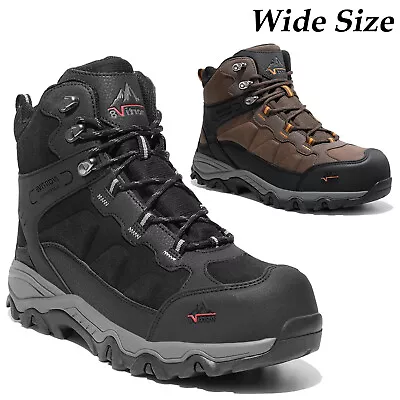 Men's Safety Steel Toe Shoes Work Boots Industrial Waterproof Boots Wide Size • $47.49