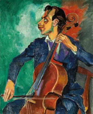 Cello Player : Max Pechstein : 1912 : Archival Quality Art Print • $69