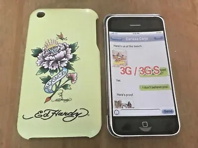 RIGID PLASTIC BACK CASE / COVER FOR APPLE IPHONE 3 3GS - ED HARDY TATTOO DESIGNS • £1.49