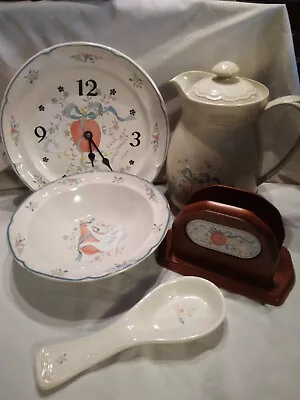 International Marmalade Serving 5 Pcs. Clock Pitcher Bowl Napkin Holder Spoo • $60