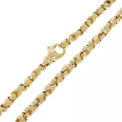 Men's Solid 10k Yellow Gold Handmade Fashion Link Necklace 20  4.8mm 45.5 Grams • $3472.96