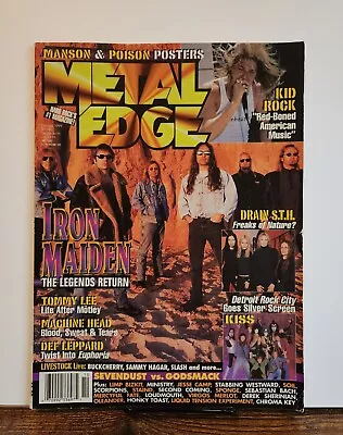 Metal Edge October 1999 Manson & Poison Posters Iron Maiden Kid Rock Kiss • $12.99