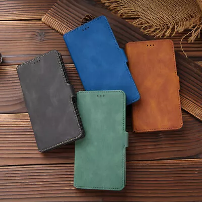 For IPhone 11 12 Pro Max XS Max Leather Book Wallet Case Shockproof Flip Cover • £4.39