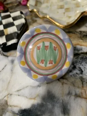 1 NIP Mackenzie-Childs AALSMEER Pottery Drawer Pulls/Knobs Majolica.  RETIRED. • $55