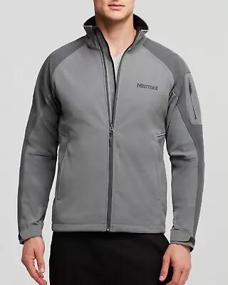 MARMOT Gravity Softshell Jacket  Gray Fleece Lined Hiking Outdoor Nylon Two Tone • $9.65