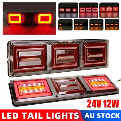 Left+Right LED Tail Lights Truck Trailer Caravan Ute Stop Indicator Reverse Lamp • $35.95