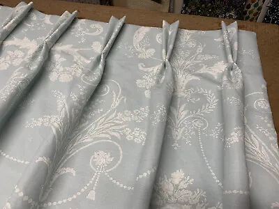 Laura Ashley Josette Duck Egg 3535049 Curtains3 ColsMTM Interlined • £395