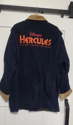 ✅️Disney’s  HERCULES  Feature Animation Cast Crew Jacket LARGE 1997 Vintage Rare • $139