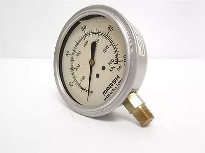 225450 New-No Box; Marsh X32507P Liquid Fill Pressure Gauge 0-100Psi • $21.46