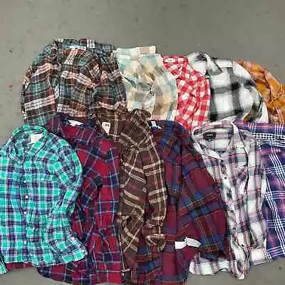 5 Pounds Flannel Wholesale Lot - Multicolor Button-Up Shirts Plaid • $74