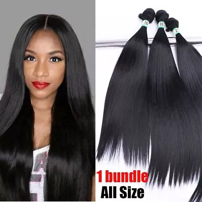 100g 1Bundle Straight Hair Weaving Heat Resistance Synthetic Hair Weft Extension • £6.67