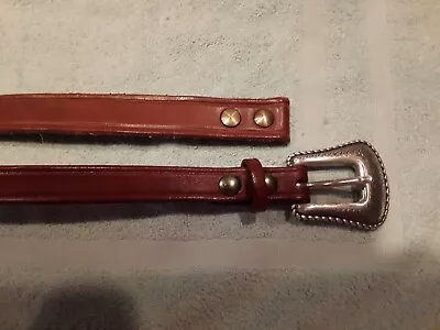 2 Custom Made Bridle Leather Belts Sizes 32 And 36 To 38 Saddle Tan Unisex • $18