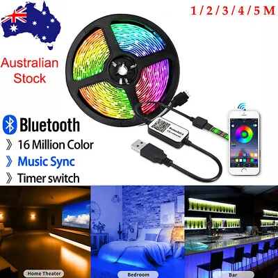 $12.99 • Buy LED Strip Lights 5050 RGB Waterproof IP65 1m-5m10 Remote Control