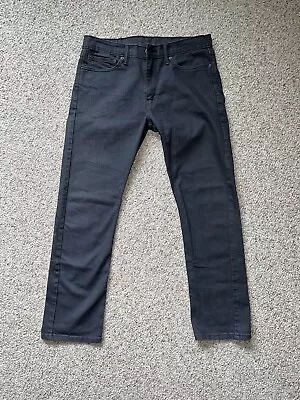 Levi's Jeans Adult 34x32 Gray 513 Straight Leg Stretch Denim Black Leather Patch • $29.99
