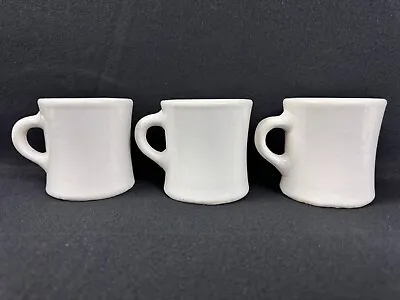 3 Vintage Victor Cafe Diner Restaurant Ware Coffee Cup Mugs Off-White Stamped • $25.49