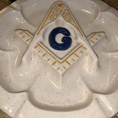 Vintage MASONIC Lodge SHRINER'S Glazed Pottery ASHTRAY MINT • $50