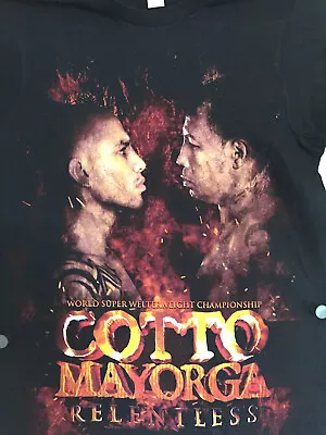 SM Men's New Original Boxing Fight Miguel Cotto V Ricardo Mayorga T-Shirt Black • $17.95