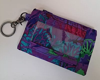 Cotton Fabric Floral Zippered Key Fob/ID Holder • $16.24