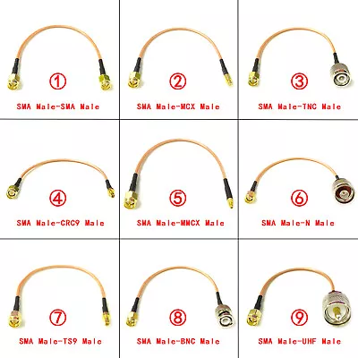 SMA Male To SMA N TNC BNC UHF MCX MMCX TS9 CRC9 Straight Pigtail Cable RG316 • $2.51