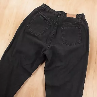 Vtg LIZWEAR Hi Rise Tapered Mom Jeans Sz 12 / 29  Waist Black Denim 80s 90s • $15.99