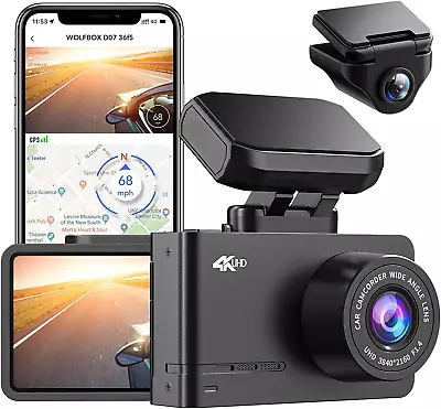 4K Dash Cam Built-In Wifi GPS Dashboard Camera Front 4K/2.5K And Rear 1080P Dual • $252.99