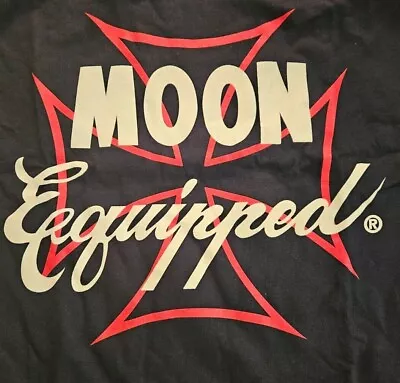 Mooneyes Equipped Iron Cross T-Shirt (182) 100%Cotton Drag Racing Street Rod • $40.95