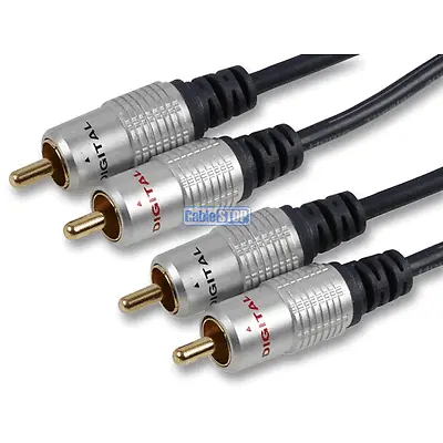 £11.65 • Buy 10 METRES HQ GOLD 2 X RCA Phono To Phono Audio Speaker Lead OFC CABLE 10M