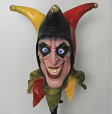 Adult Full Head Man Evil Jester Mask Killer Clown Halloween Fancy Dress Costume • $100.61
