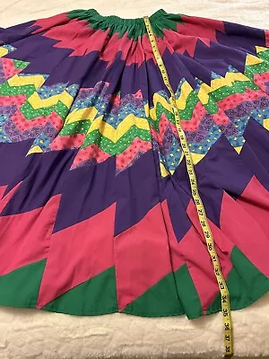 Vintage 60s Square Dance Skirt Rockabilly Multicolor Geometric • $49.50