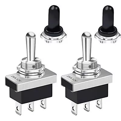 Mankk 2PCS Momentary Toggle Switch 12V 25A SPDT ON-Off-ON 3Pin 3 Position Wit... • $13.89