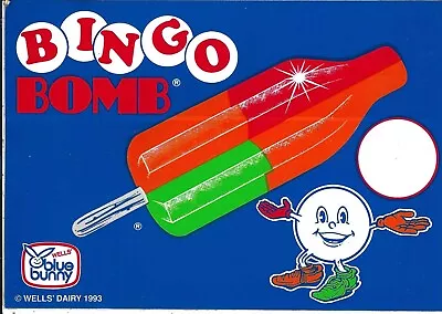 Vintage Bingo Bomb Blue Bunny Ice Cream Truck Sticker  8 1/2  X 6  • $7.50