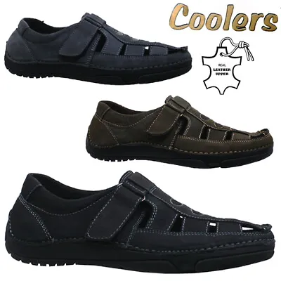 Mens Leather Walking Outdoor Sports Hiking Summer Sandals Shoes Size             • £14.95