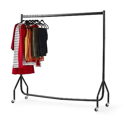 Heavy Duty Clothes Rail 3ft 4ft 5ft 6ft Quality Clothing Metal Rack Stand Wheels • £29.49