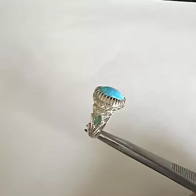 Men's Silver Ring Genuine Persian Neyshabouri Turquoise(firoozeh)الفيروز الفارسي • $79