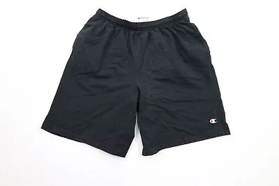 Vintage Champion Mens Size Large Faded Classic Logo Above Knee Dad Shorts Black • $31.45