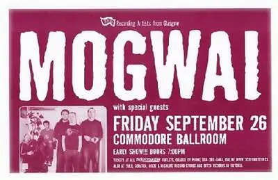 Mogwai Vancouver Canada Original Concert Poster 2003 • $25