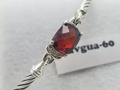 David Yurman Petite Wheaton Garnet & Diamonds Bracelet Size Medium • $195