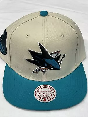 New Mitchell & Ness  Nhl Vintage Oof-white San Jose Sharks Snapback  Cap Hat • $36.99