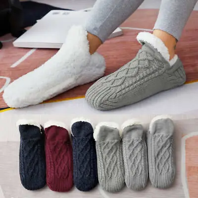 £5.56 • Buy Women Mens Slipper Winter Cosy Socks Fluffy Non Slip Warm Fleece Lined Bed Floor