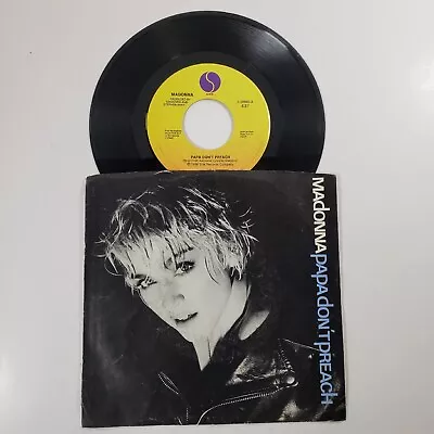 Madonna  Papa Don't Preach  45 Vg+ Tested Jukebox Title Strip Picture Sleeve  • $9.81