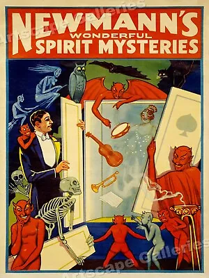 1911 Newmann's Mysteries Vintage Style Magic Magicians Poster - 18x24 • $12.95