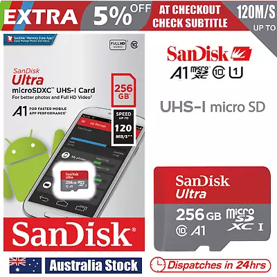 SanDisk 256 GB Ultra Micro SD Card SDXC UHS-I 120M/s Mobile Phone TF Memory Card • $1