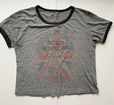 Vintage Rolling Stones North American Tour 1981 Women’s Crop T Shirt Small/Med • $12.75