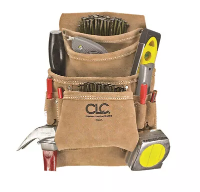 CLC I923X Tan Suede Nail & Tool Pocket Apron 10.5 L X 11.5 H X 3 W In. • $30.27