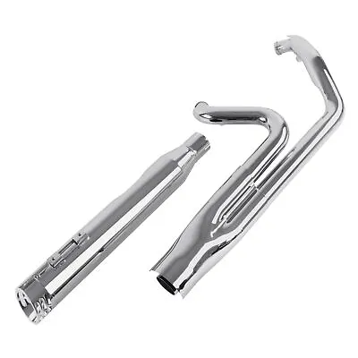 2 Into 1 Exhaust Pipe 4  Muffler For Harley Touring 1995-2016 Chrome • $499.99