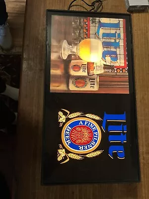 Large Vintage 1980's Miller Lite Beer Lighted Sign-bar-original Pilsner 1610 • $70