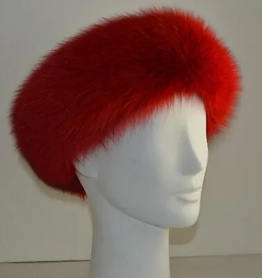 Real Fox Fur Headband Red New Made In The USA • $96.95