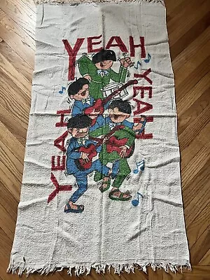 The Beatles Yeah Yeah Yeah Beach Towel Rare Vintage Original 1960s 53x29 Inches. • $59.99