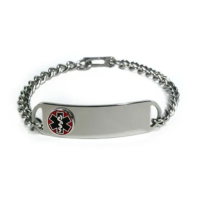 Medical Alert ID Bracelet With Raised Emblem. Free Medical Card! • $29.99